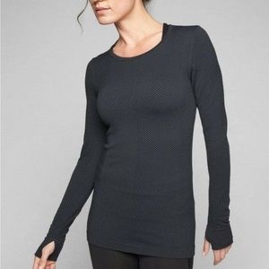 BEING DELETED Athleta Striped Textured Long Sleeve Top Shirt M